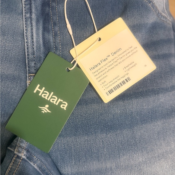 Halara Flex Asymmetric Low Rise Zipper Baggy Wide Leg Blue Surf Denim Sz. M-NWT - Picture 7 of 11